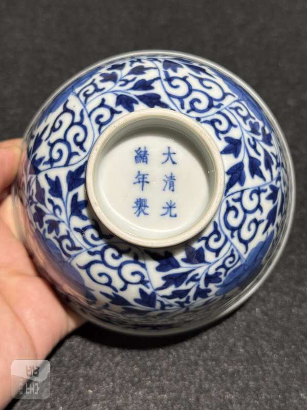 清光绪 青花花卉纹碗一对 - 图14